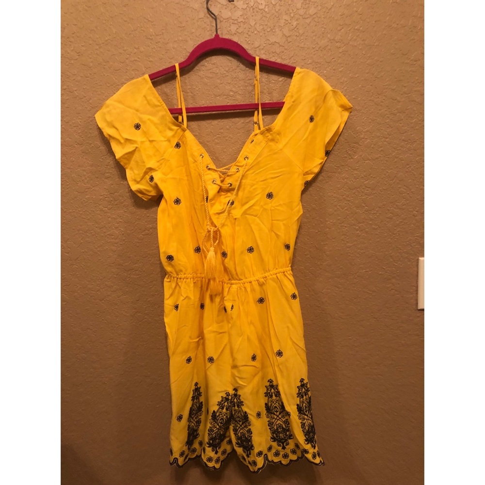Yellow Cold Shoulder Romper